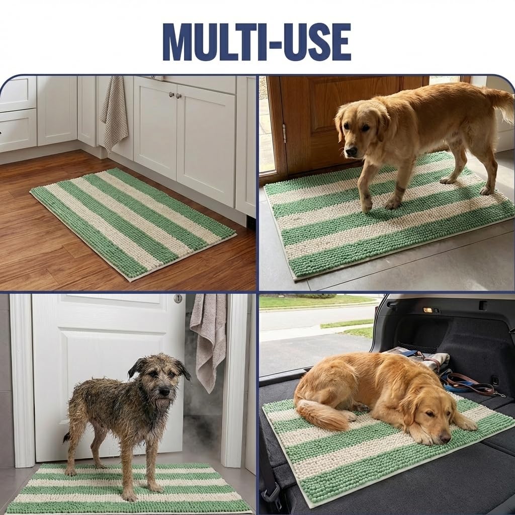 Muddy Mat® Super Absorbent Loop-Thread Chenille Dog Door Mat for Muddy Paws