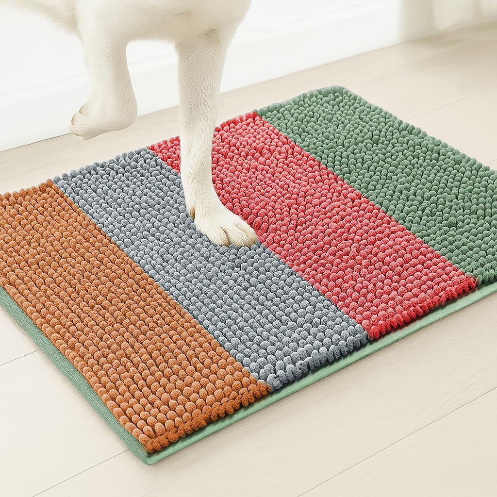 Muddy Mat® Super Absorbent Loop-Thread Chenille Dog Door Mat for Muddy Paws