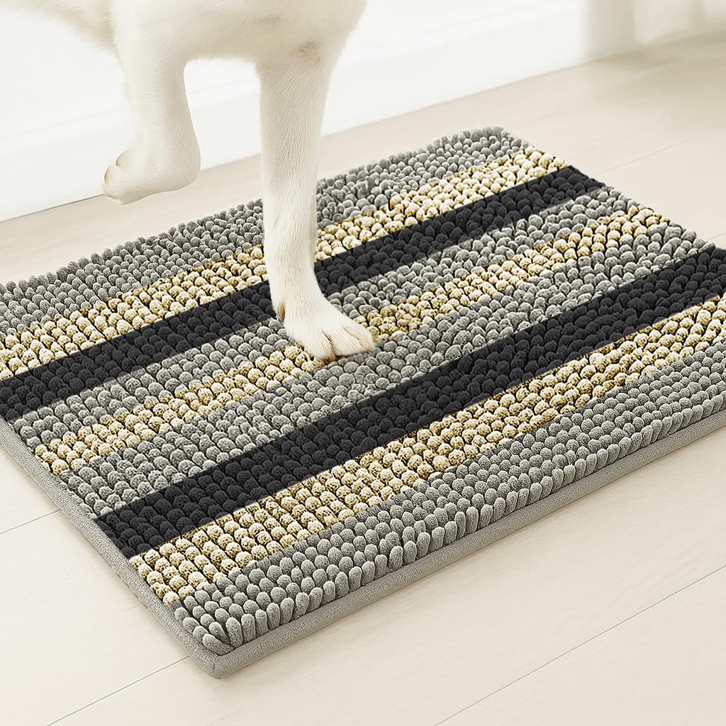 Muddy Mat® Super Absorbent Loop-Thread Chenille Dog Door Mat for Muddy Paws