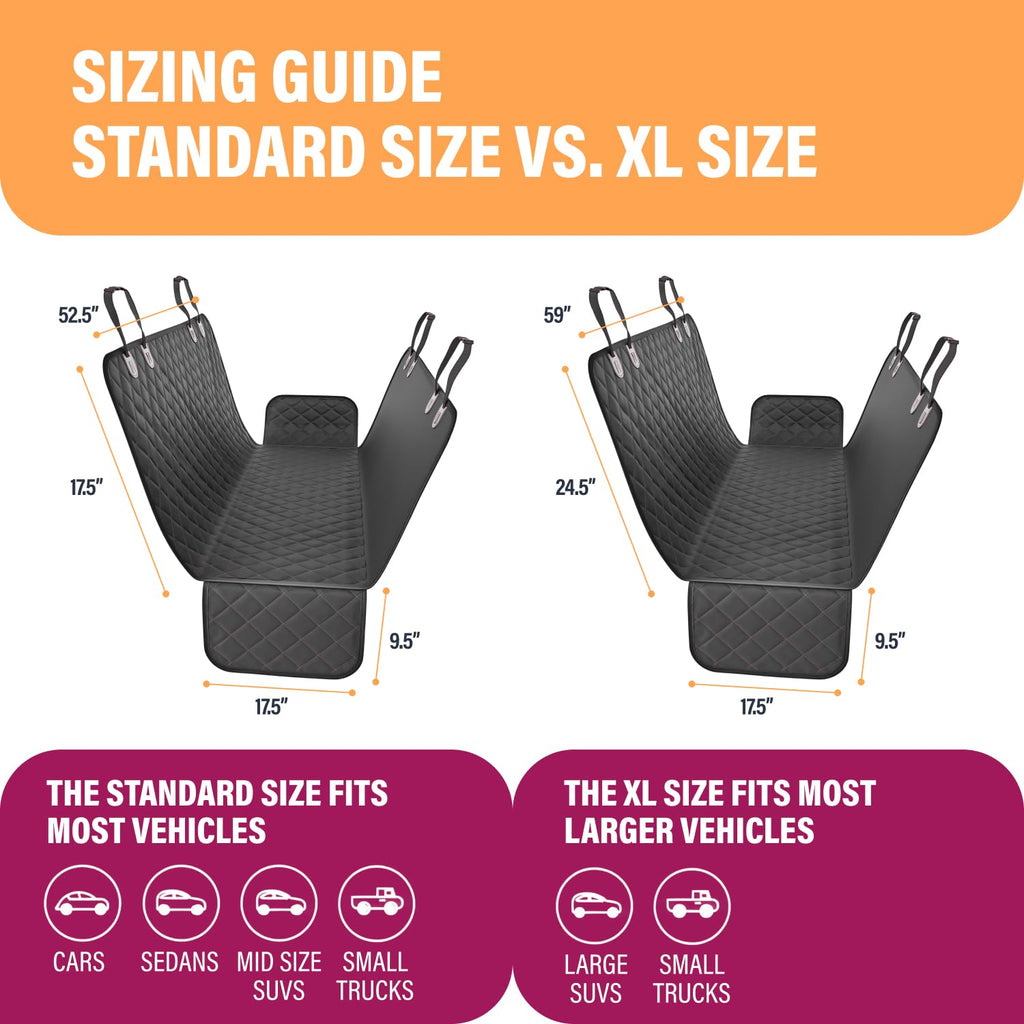 Active Pets Standard Dog Car Hammock Back Seat Cover Waterproof Std and XL