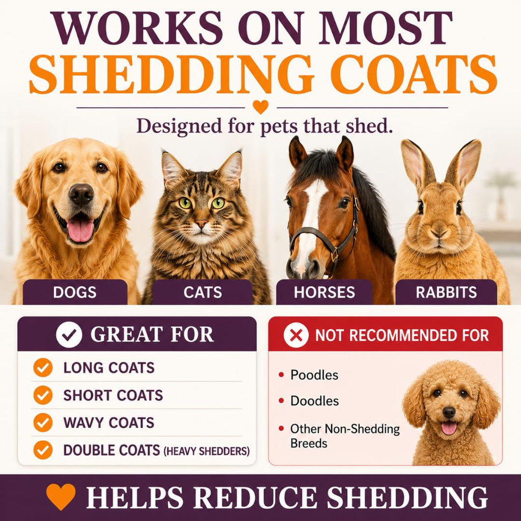 SleekEZ Grooming Brush for Shedding Patented Deshedding for Dog, Cats and Horses - Bellhaven & Co.
