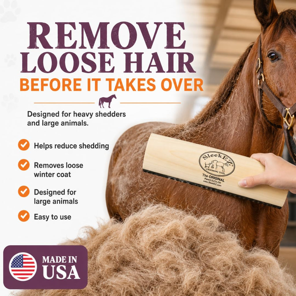SleekEZ Grooming Brush for Shedding Patented Deshedding for Dog, Cats and Horses - Bellhaven & Co.