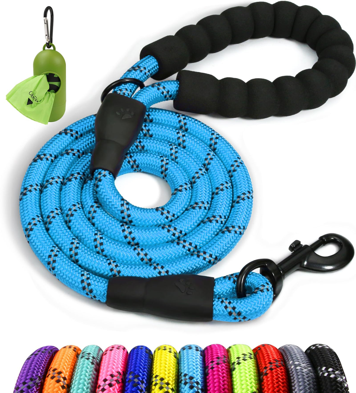 Taglory Reflective Rope Dog Leash for Medium Large Dogs 4,5 and 6 FT Padded Handle - Bellhaven & Co.