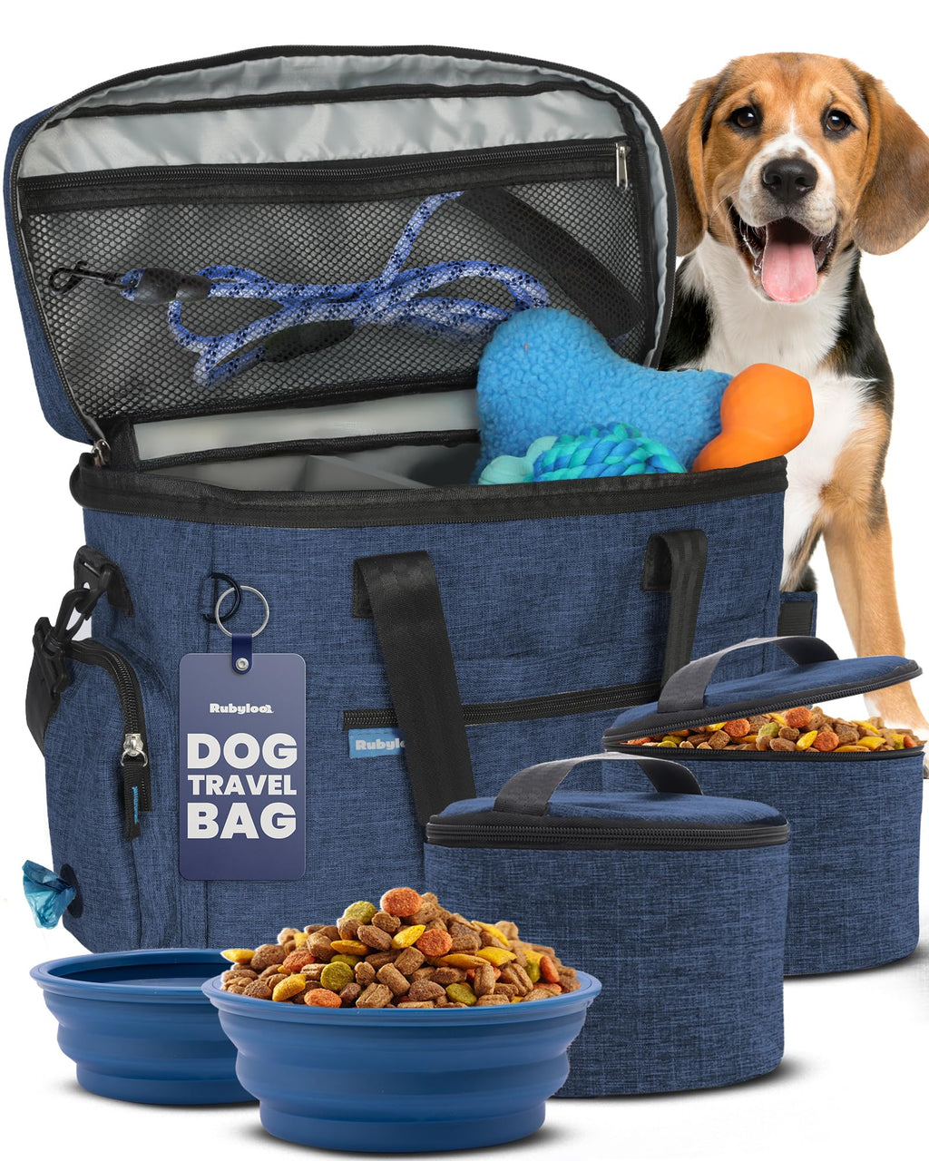 Rubyloo Original Doggy Bag™ Dog Travel Bag for Supplies with Bowls