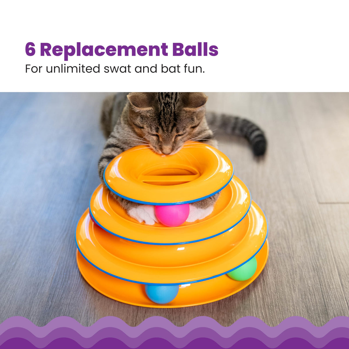 Catstages Tower of Tracks Cat Toy 3-Level Track Tower with 6 Balls Interactive - Bellhaven & Co.