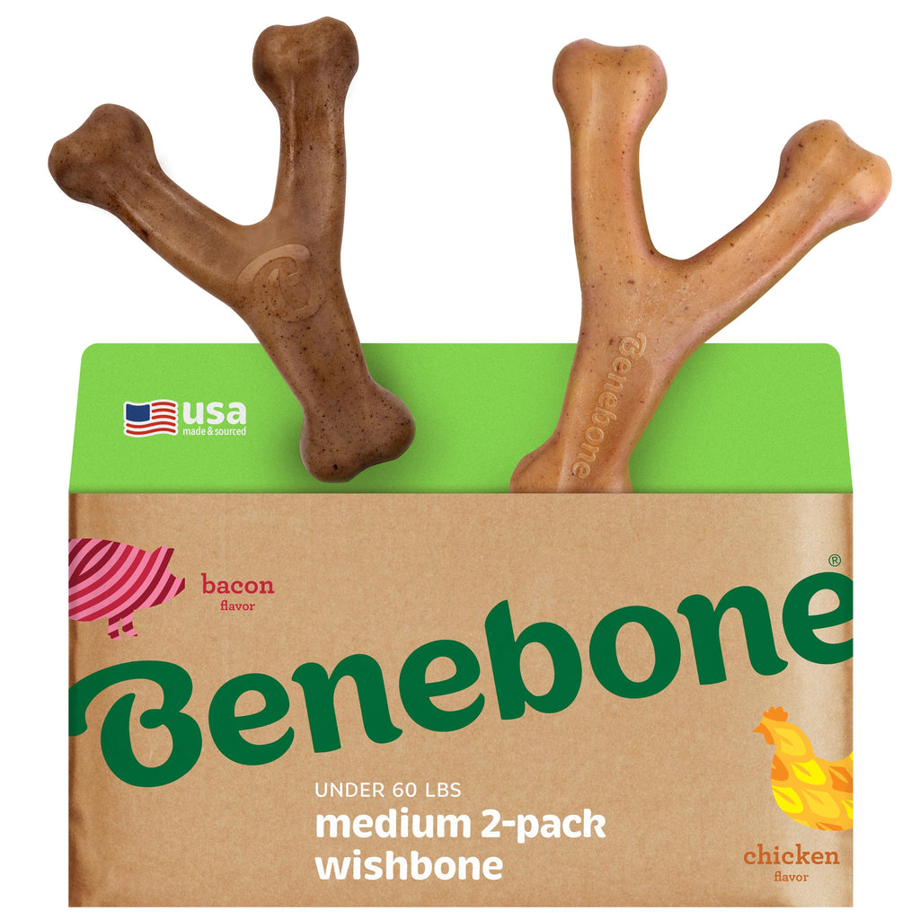 Benebone Wishbone Durable Dog Chew Toy for Aggressive Chewers Single or Double Packs - Bellhaven & Co.