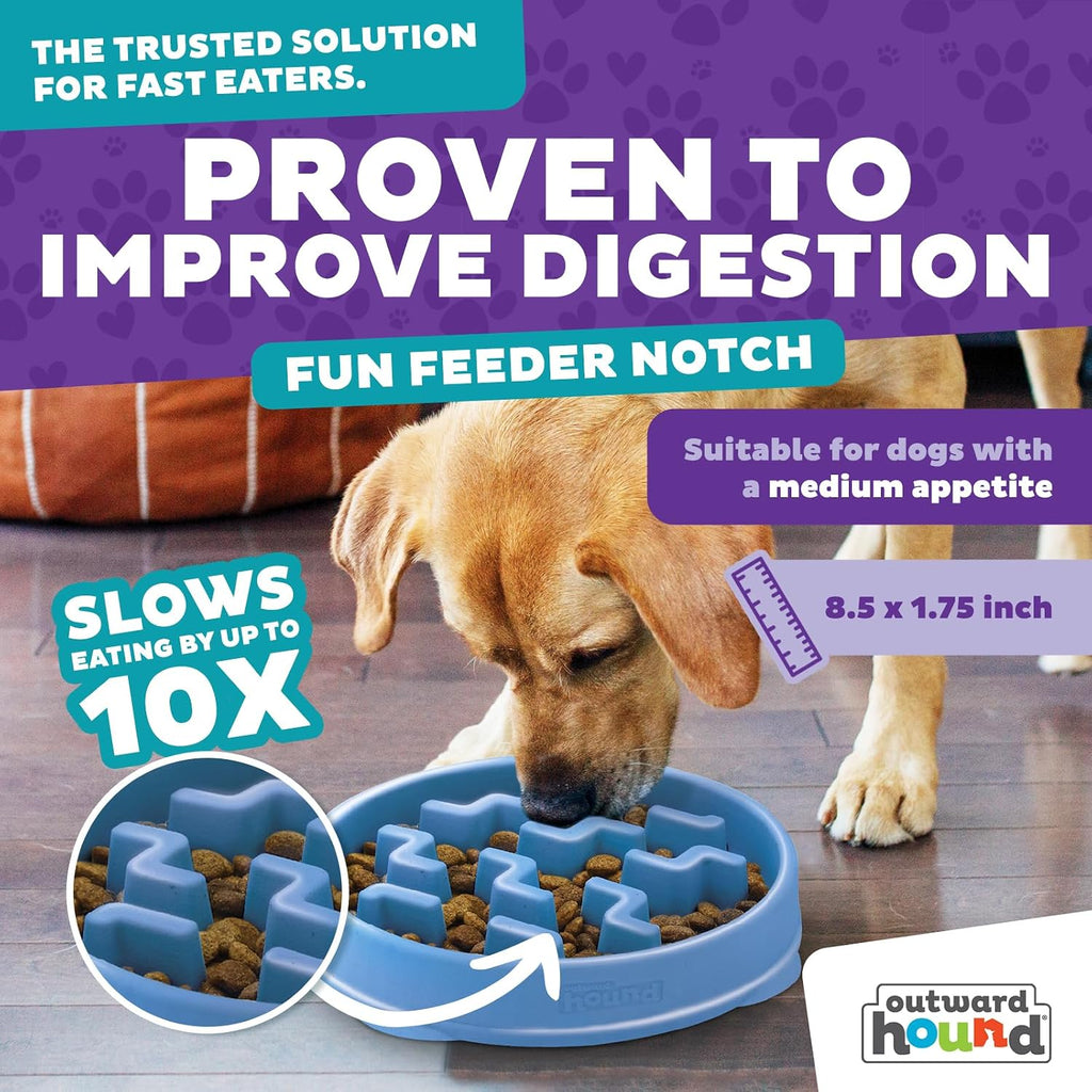 Outward Hound Fun Feeder Slow Feeding Bowl Non Slip for Dogs and Cats - Bellhaven & Co.