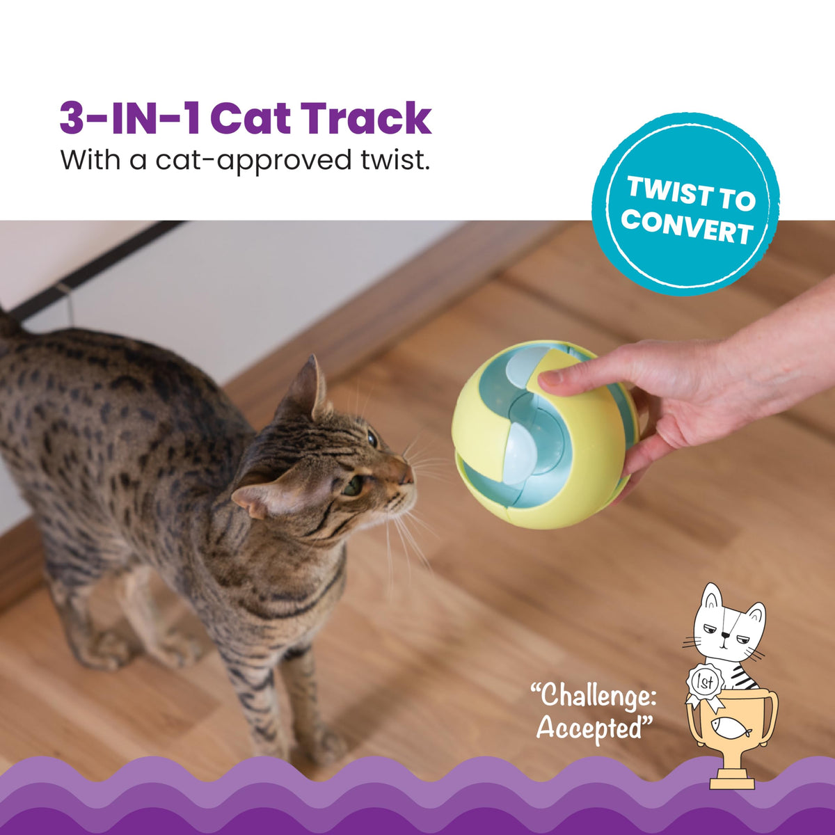 Catstages Tower of Tracks Cat Toy 3-Level Track Tower with 6 Balls Interactive - Bellhaven & Co.