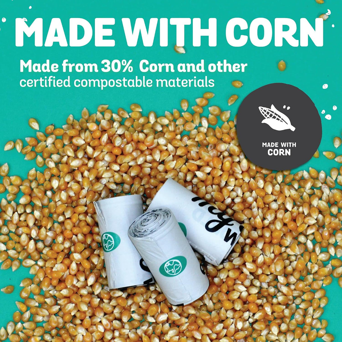 MyEcoWorld® Compostable Pet Poop Bags Made with Corn and Other Certified Compostable