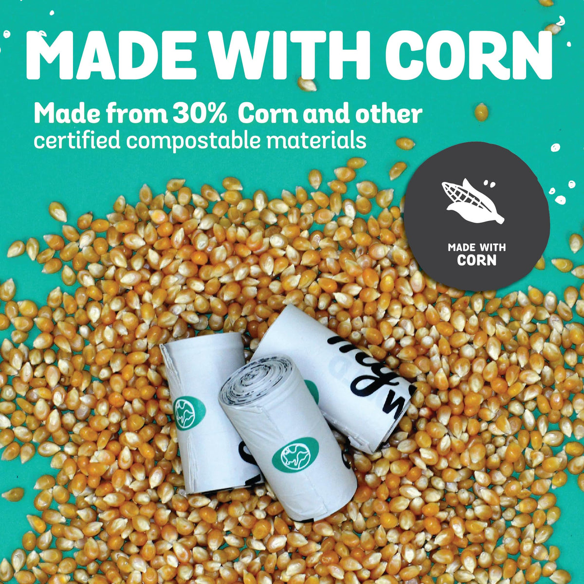 MyEcoWorld® Compostable Pet Poop Bags Made with Corn and Other Certified Compostable