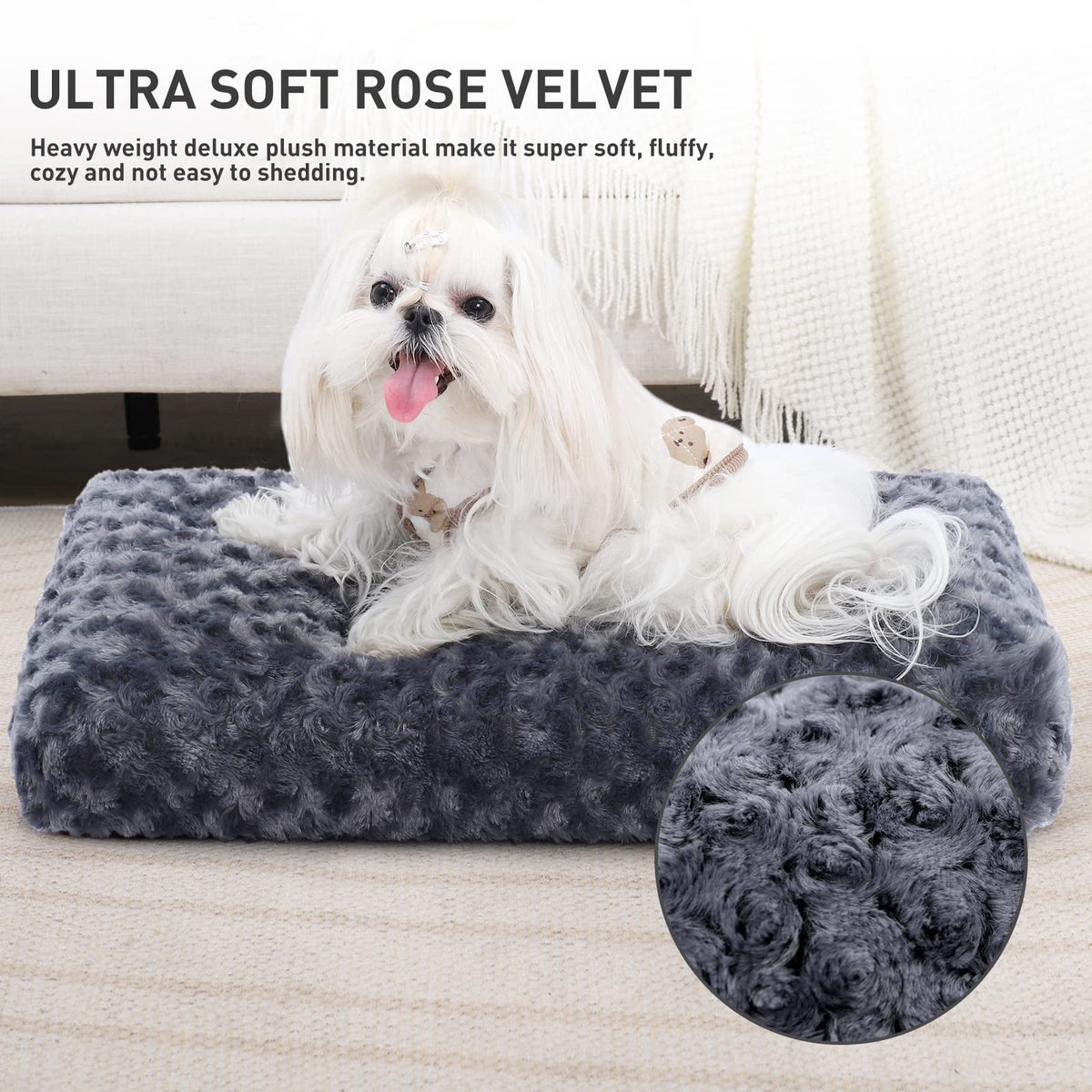 Washable Dog Bed Small to Large Size Dog Crate Bed Plush Pet Bed - Bellhaven & Co.