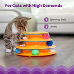 Catstages Tower of Tracks Cat Toy 3-Level Track Tower with 6 Balls Interactive - Bellhaven & Co.