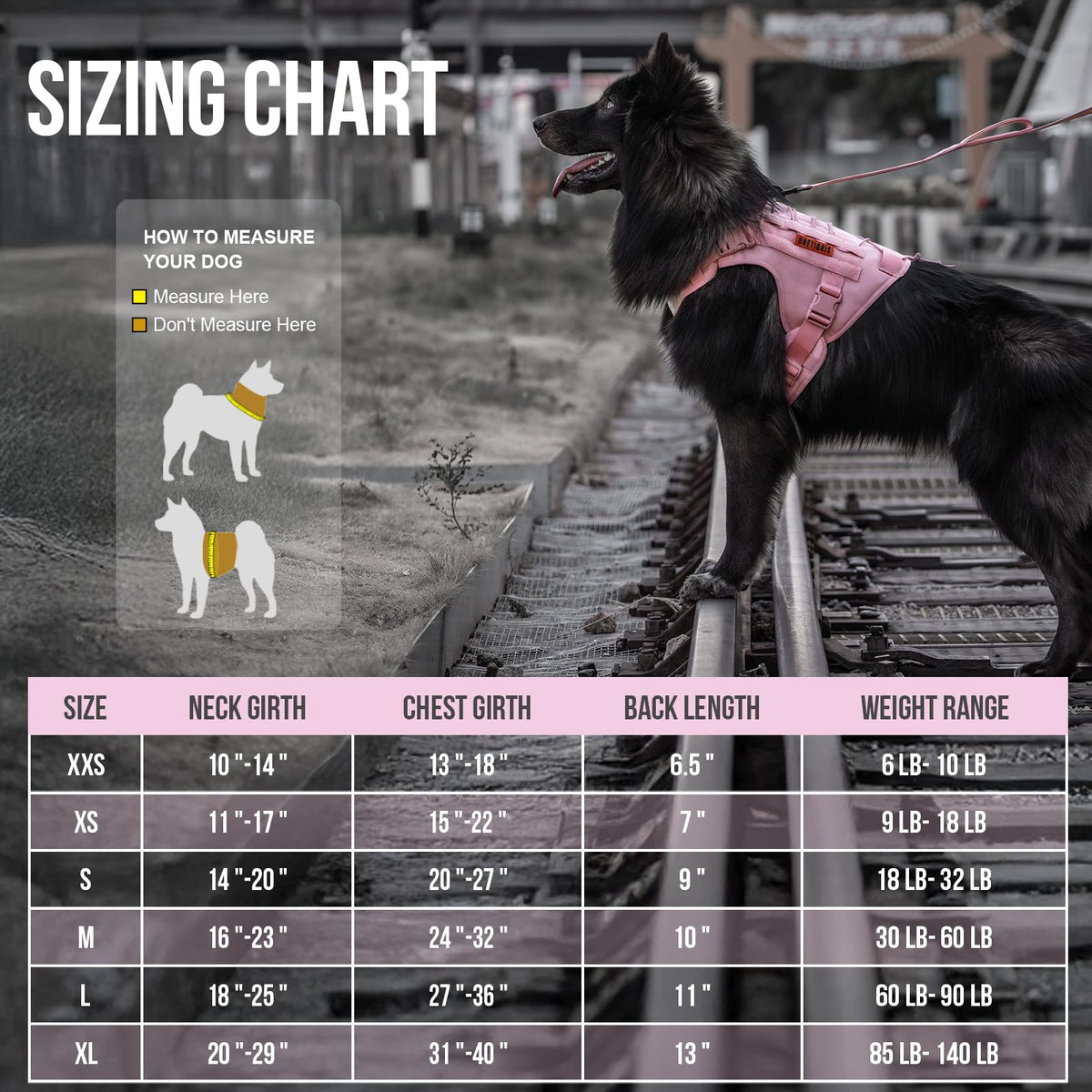 OneTigris Tactical Dog Harness Vest No-Pull Service Dog Vest  Multiple Colors XXS-XL