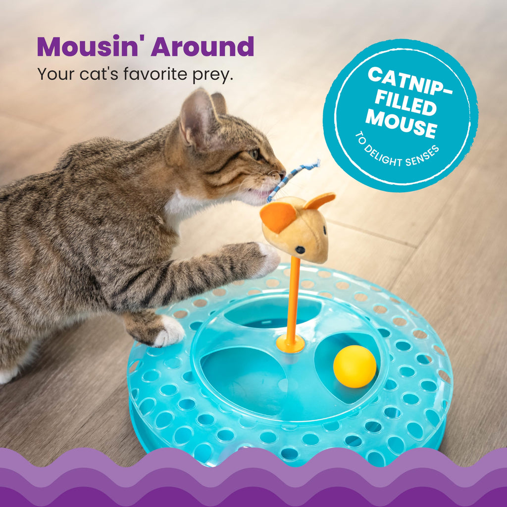Catstages Tower of Tracks Cat Toy 3-Level Track Tower with 6 Balls Interactive - Bellhaven & Co.
