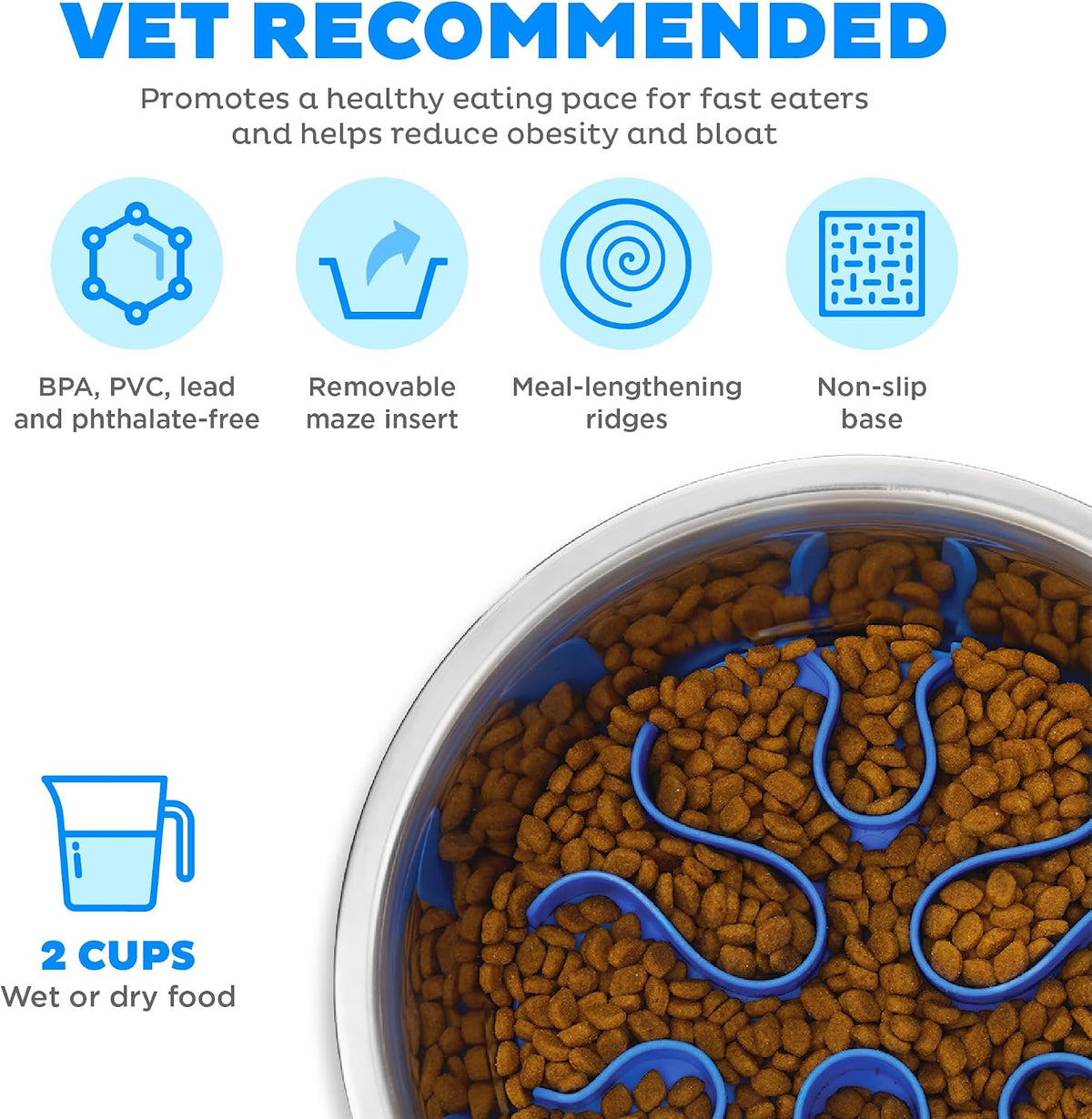 Outward Hound Fun Feeder Slow Feeding Bowl Non Slip for Dogs and Cats - Bellhaven & Co.