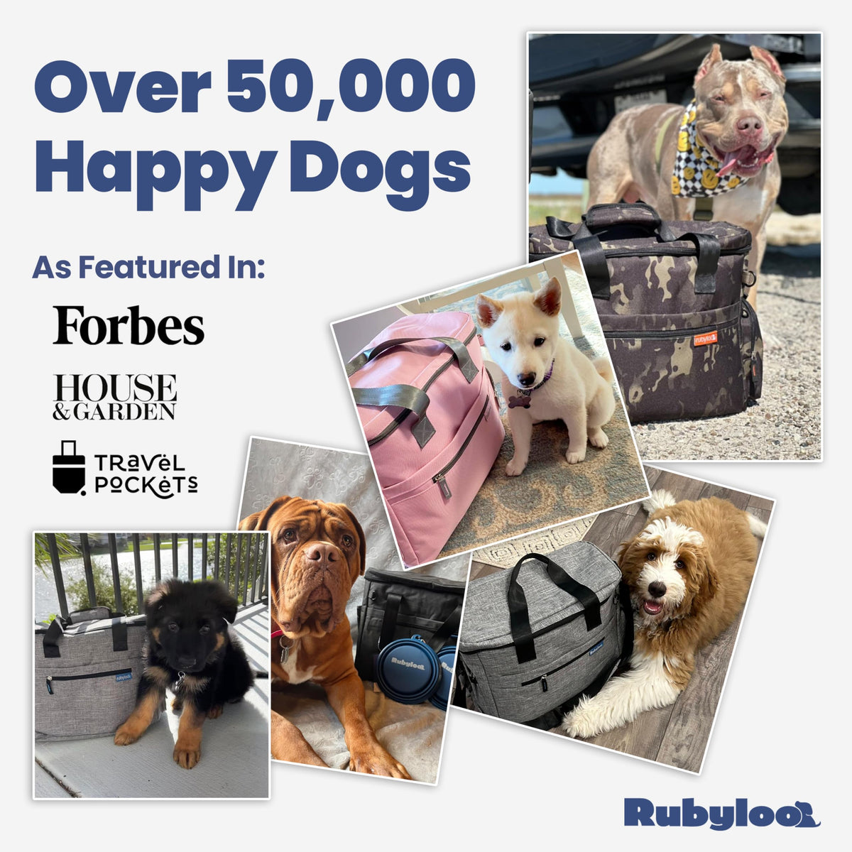 Rubyloo Original Doggy Bag™ Dog Travel Bag for Supplies with Bowls
