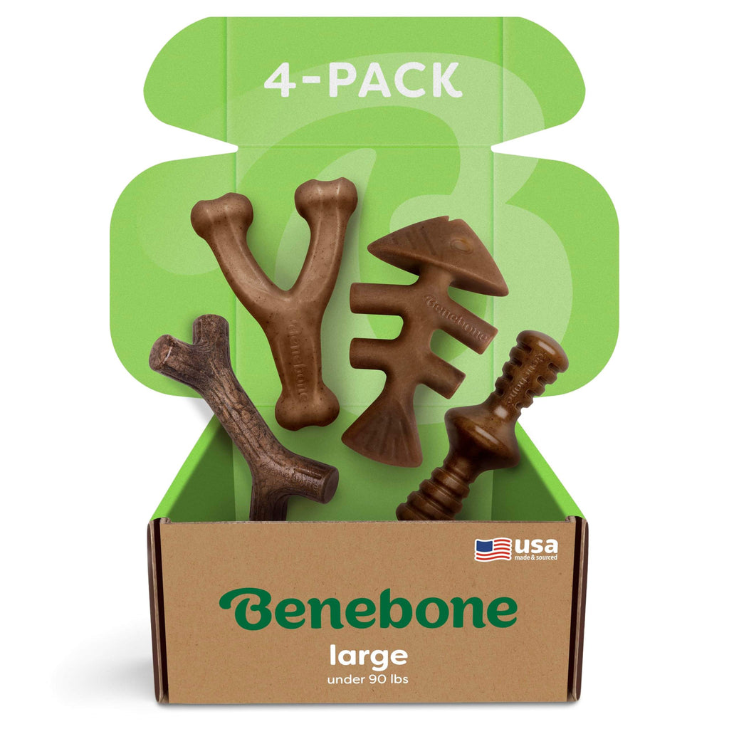 Benebone Medium 4-Pack Dog Toys for Aggressive Chewers - Bellhaven & Co.