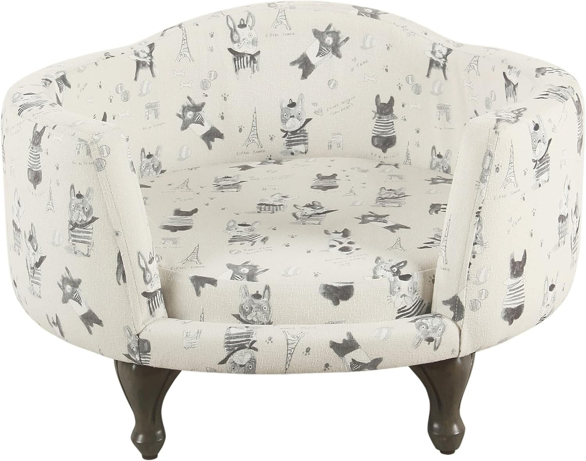 HomePop Upholstered Curved Pet Bed Luxury Cat & Dog Rasied Bed - Bellhaven & Co.