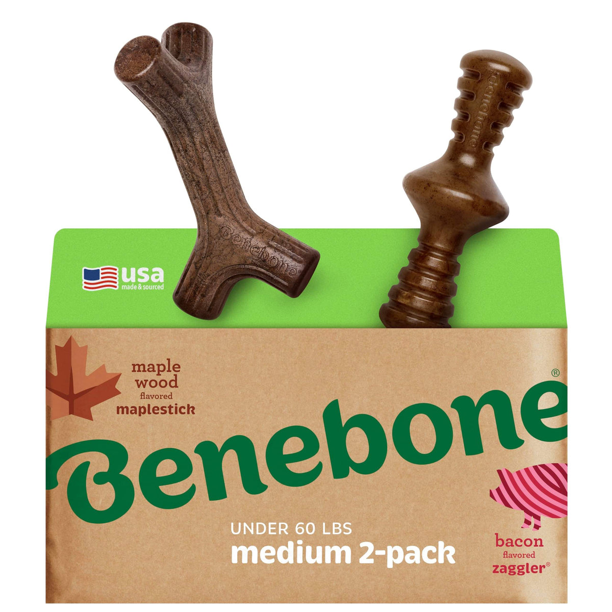 Benebone Medium 4-Pack Dog Toys for Aggressive Chewers - Bellhaven & Co.