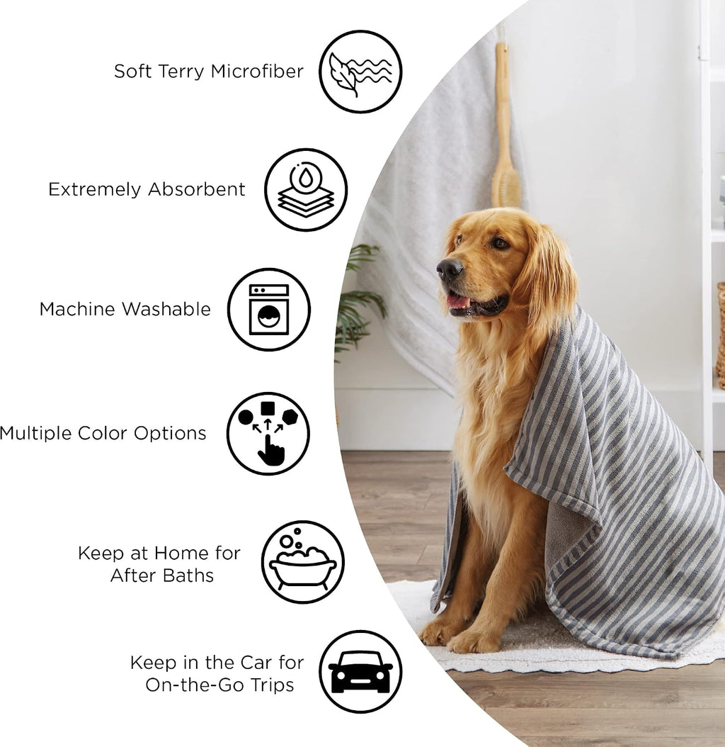 Bone Dry Pet Grooming Towel Collection Absorbent Microfiber Multiple Color Options