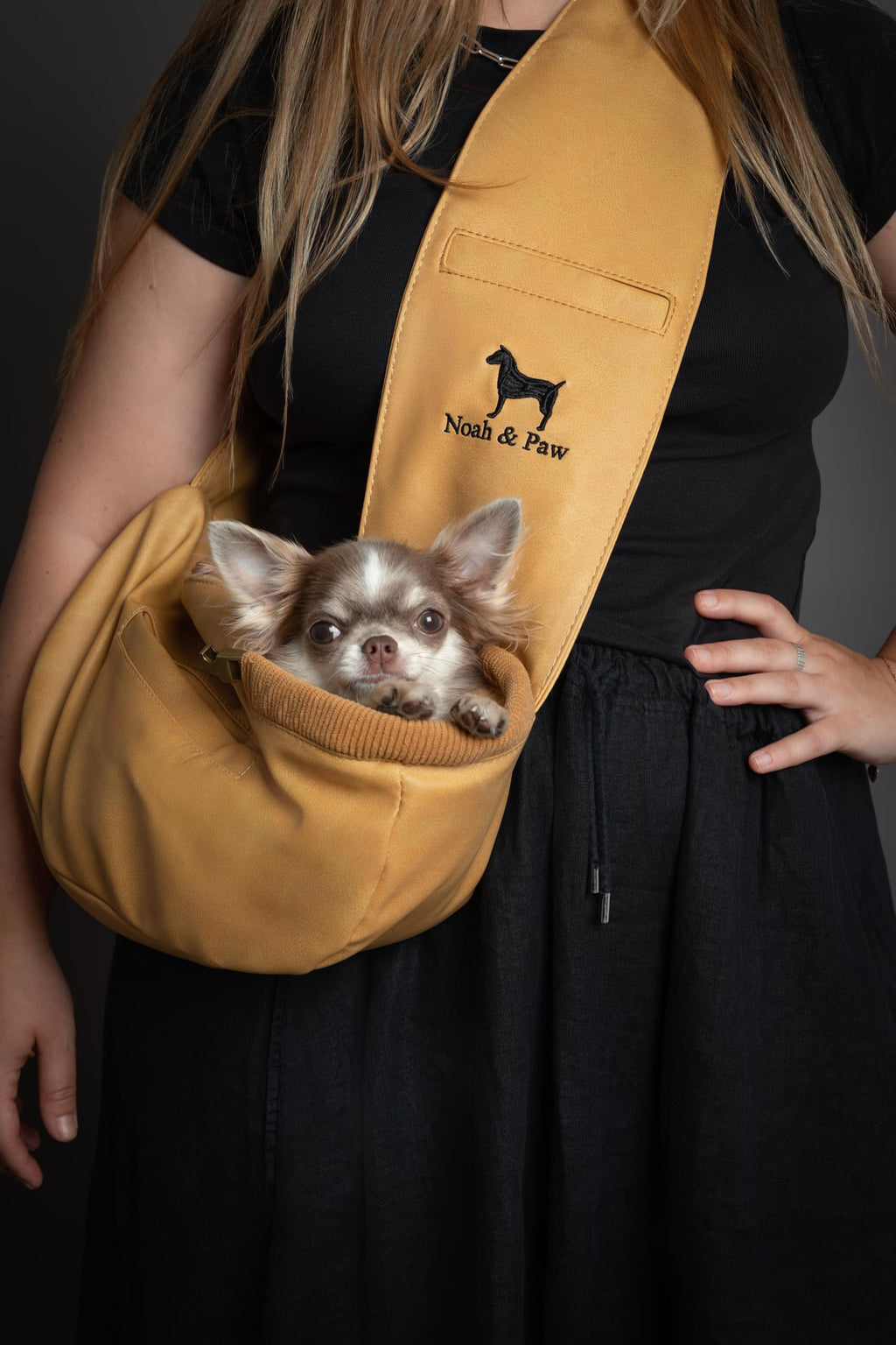 Noah & Paw Dog Sling Carrier for Small Dogs 5-18lb, Cat Carrier Adjustable Padded Strap - Bellhaven & Co.