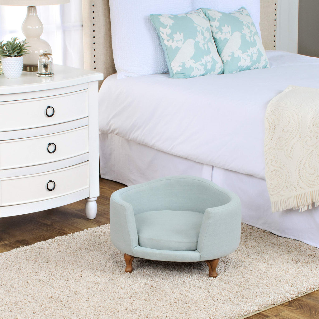 HomePop Upholstered Curved Pet Bed Luxury Cat & Dog Rasied Bed - Bellhaven & Co.