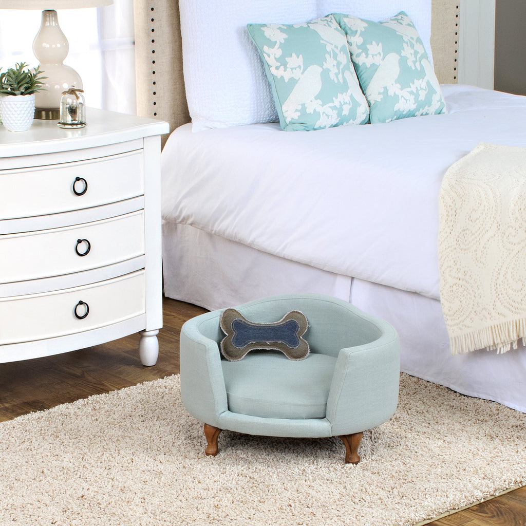 HomePop Upholstered Curved Pet Bed Luxury Cat & Dog Rasied Bed - Bellhaven & Co.