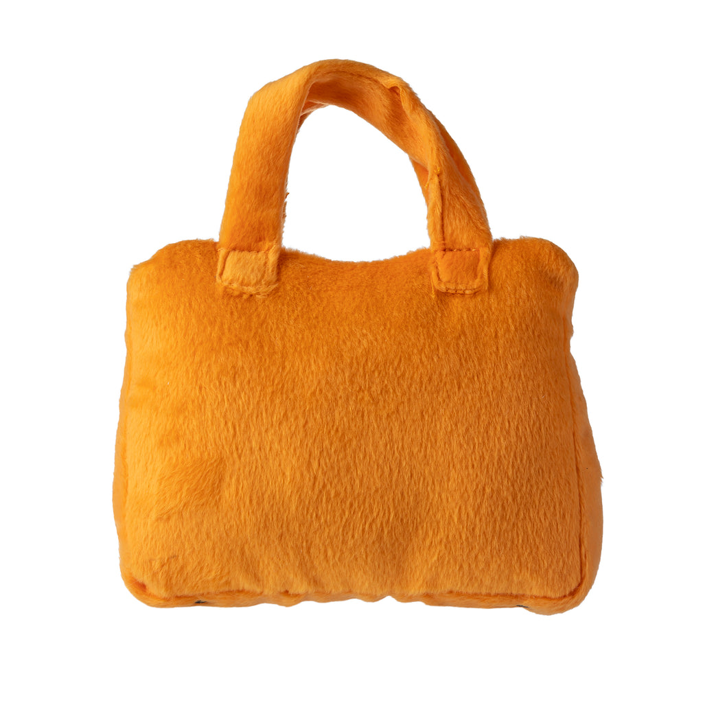 Barkin Bag - Orange | Squeaky Plush Dog Toy with Crinkle & Mesh Lining - Bellhaven & Co.