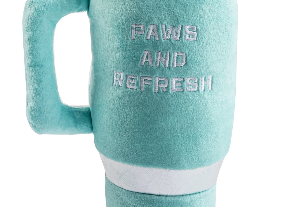 Snuggly Cup - Teal | Squeaky Plush Dog Toy with Crinkle & Mesh Lining - Bellhaven & Co.