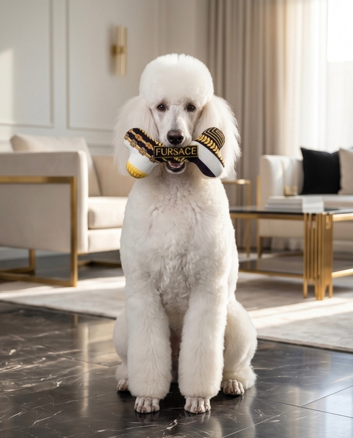 Fursace Bone | Squeaky Plush Dog Toy with Crinkle & Mesh Lining - Bellhaven & Co.