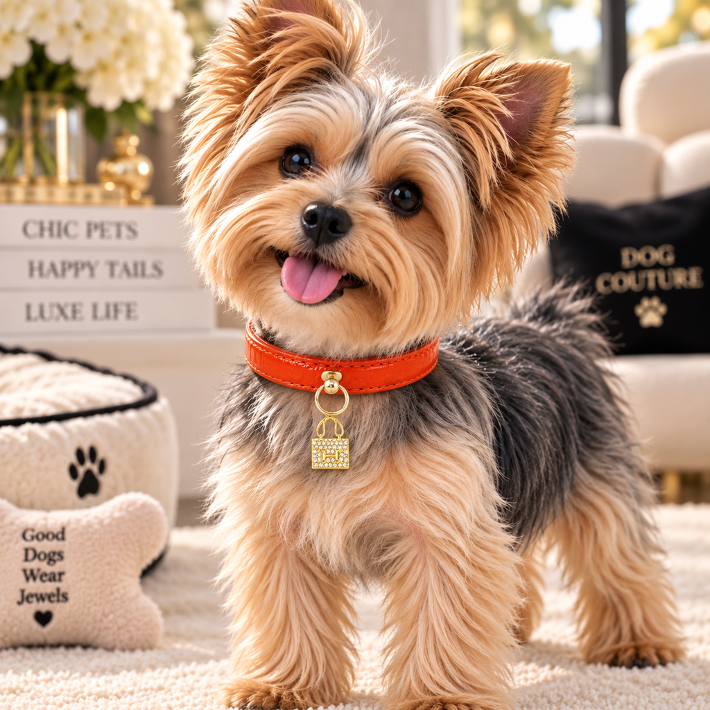 My Little Hairmes Orange Dog Collar with Charm