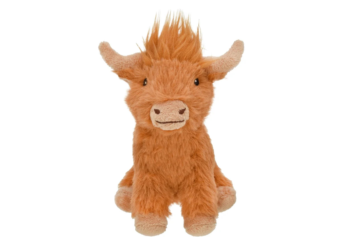 Minipet Highland Cow Plush Squeaker Dog Toy 5" - Bellhaven & Co.