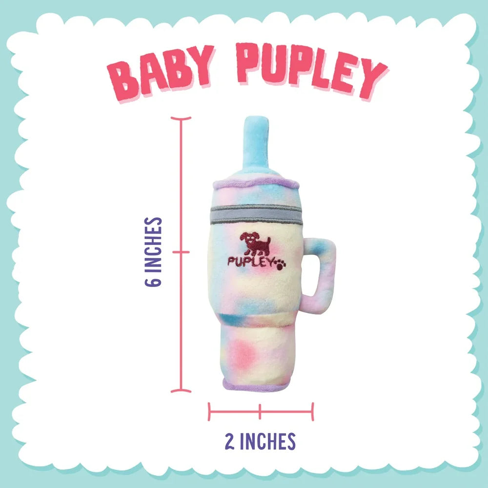 Baby Pupley Plush Dog Toy with Plush Straw 6" - Bellhaven & Co.