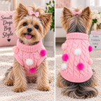 Bark Fifth Avenue Mink Pom Knit Dog Sweater XS-XL