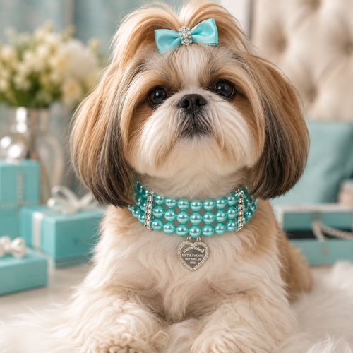 Bark Fifth Avenue Three-Row Pearl Sniffany Dog Necklace in 8"-14" - Bellhaven & Co.